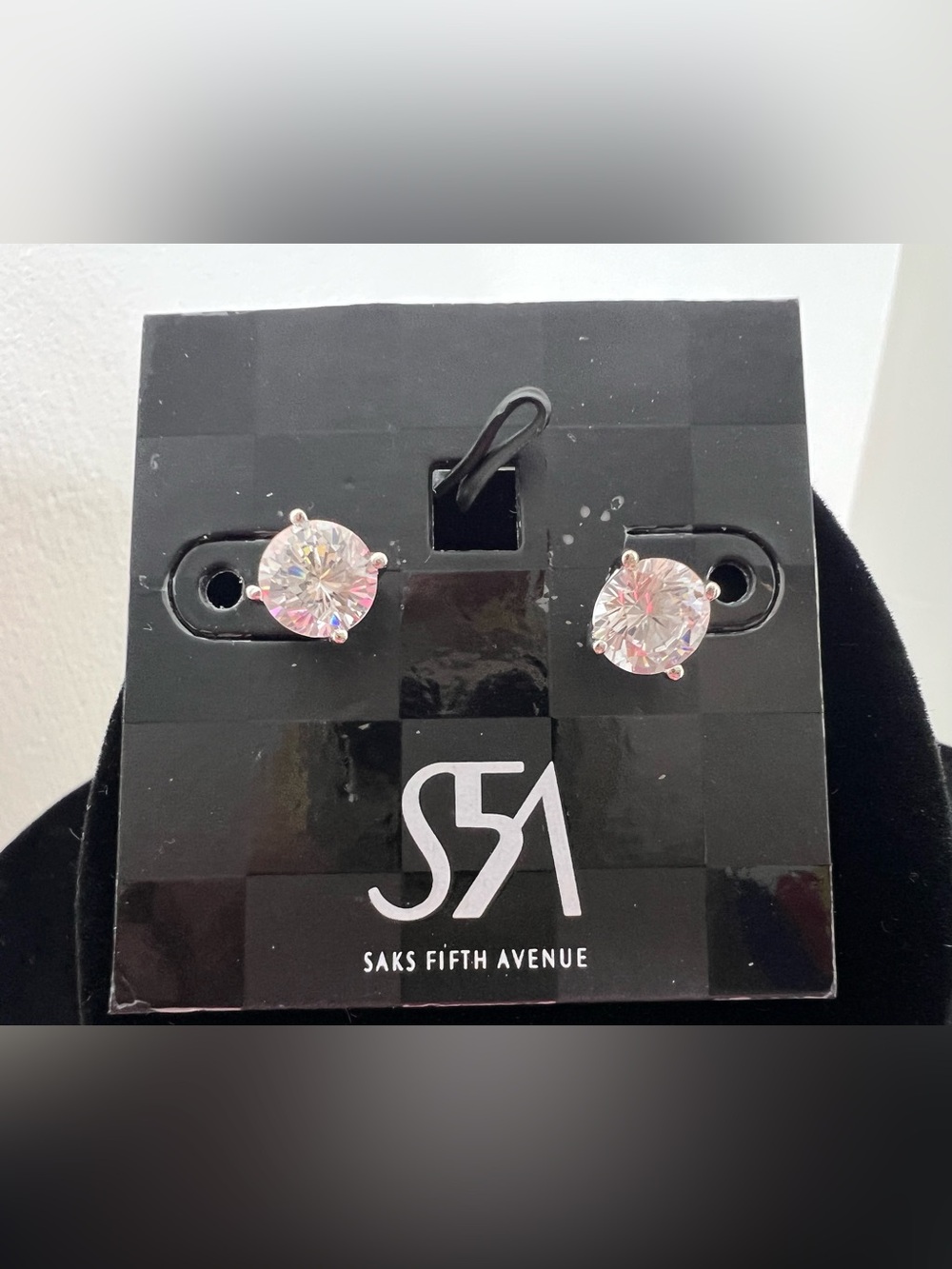 Brand New-Saks Fifth Ave Rhinestone Stud Earrings